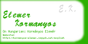 elemer kormanyos business card